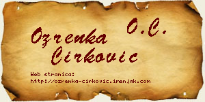 Ozrenka Ćirković vizit kartica